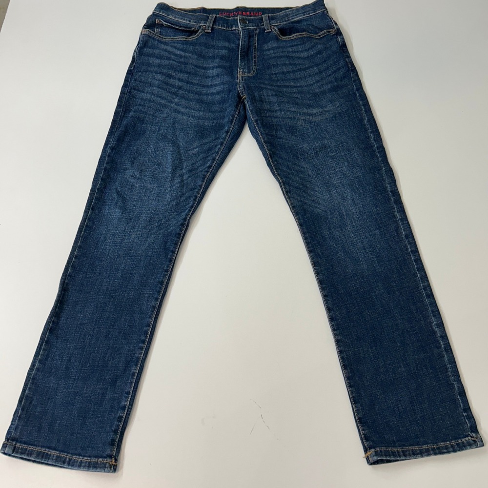 Lucky Brand 121 Slim Straight Jeans Mens 31x32 Dark Wash Blue Denim Pants